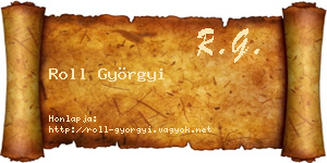 Roll Györgyi névjegykártya